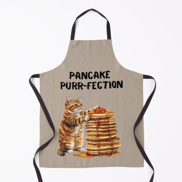 Item preview, Cute Orange Cat with Giant Pancake Stack – Funny Kitchen Art designed and sold by EVESTUDIOART.