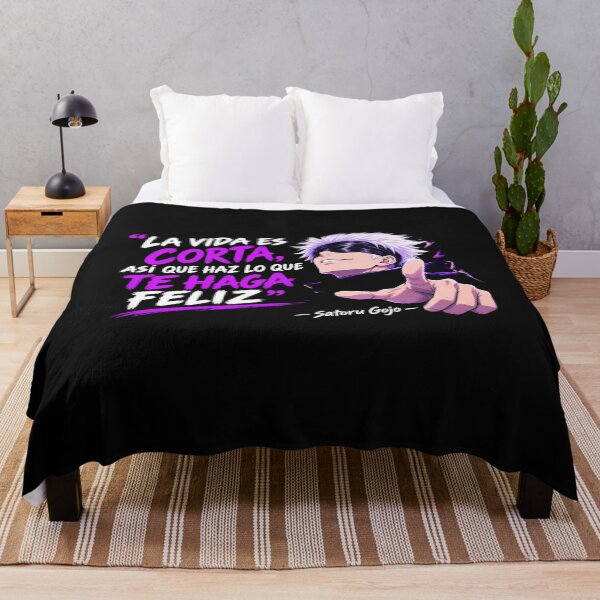 Item preview, Satoru Gojo Life Is Short Make It Happy – Anime Motivational Quote designed and sold by FXFandomFactory.