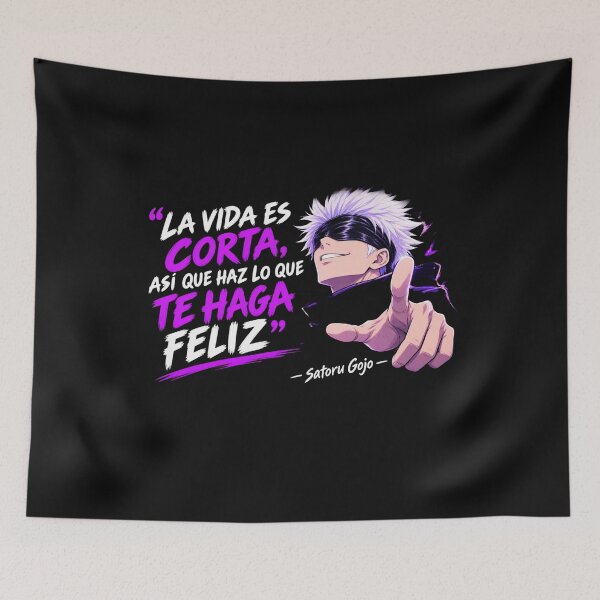 Item preview, Satoru Gojo Life Is Short Make It Happy – Anime Motivational Quote designed and sold by FXFandomFactory.