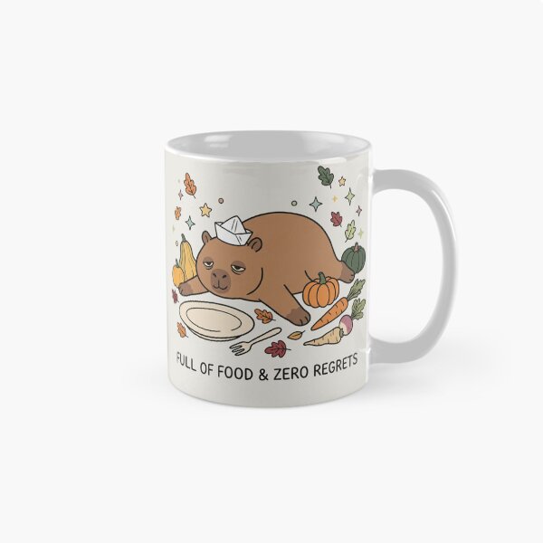 Item preview, Full Of Food Zero Regrets Cute Capybara Autumn Art designed and sold by Fine-Arts-Lab.