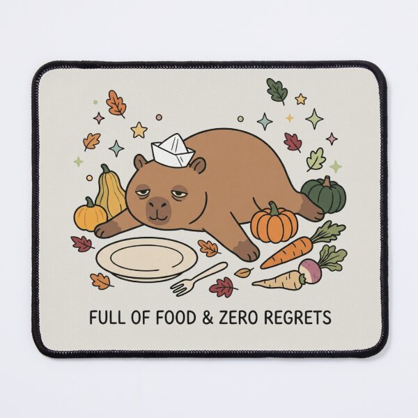 Item preview, Full Of Food Zero Regrets Cute Capybara Autumn Art designed and sold by Fine-Arts-Lab.