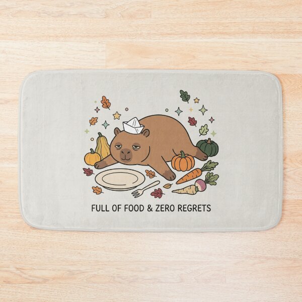 Item preview, Full Of Food Zero Regrets Cute Capybara Autumn Art designed and sold by Fine-Arts-Lab.