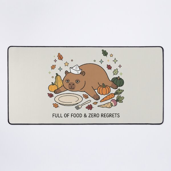 Item preview, Full Of Food Zero Regrets Cute Capybara Autumn Art designed and sold by Fine-Arts-Lab.