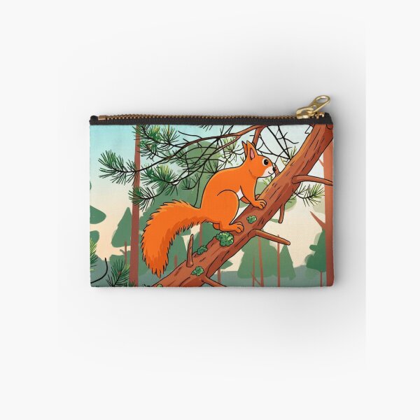 Item preview, Playful Red Squirrel on Pine Tree Illustration designed and sold by BLUESKY11a.