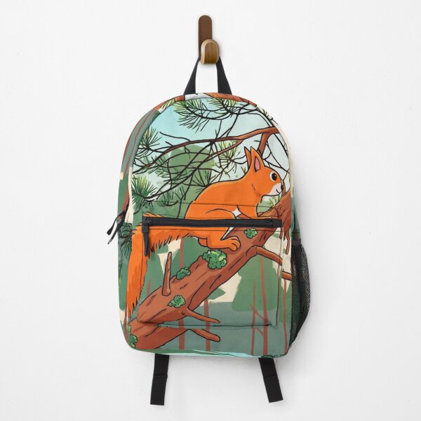 Item preview, Playful Red Squirrel on Pine Tree Illustration designed and sold by BLUESKY11a.