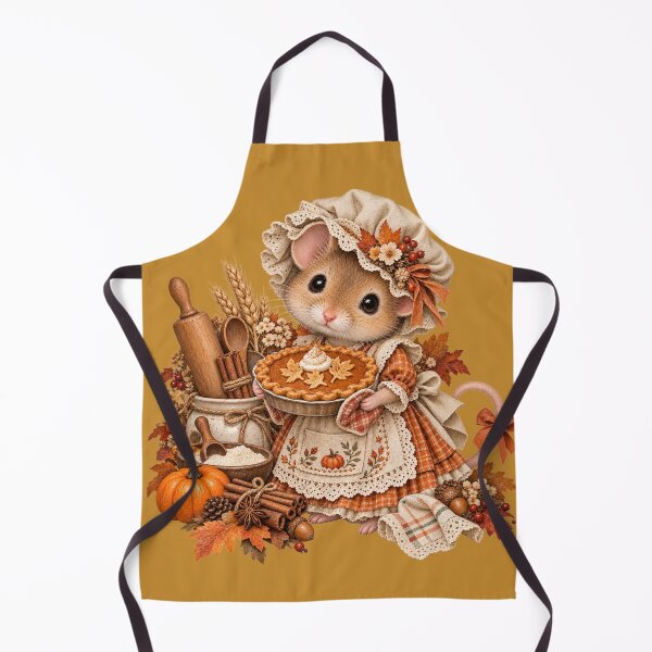 Item preview, Premium Cottagecore Pumpkin Pie Mouse Baker Art – Vintage Autumn Print designed and sold by MagicMakerPh.