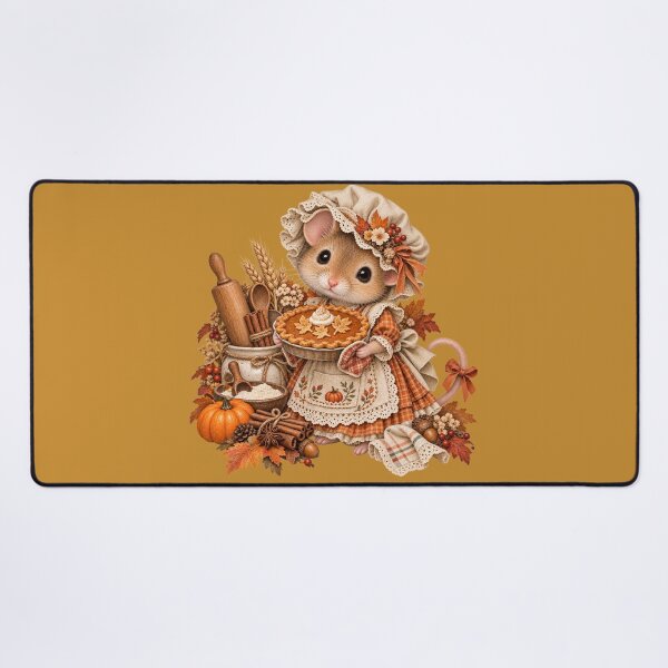 Item preview, Premium Cottagecore Pumpkin Pie Mouse Baker Art – Vintage Autumn Print designed and sold by MagicMakerPh.