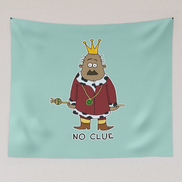 Item preview, No Clue King Sticker | Funny Imposter Syndrome Meme designed and sold by MyxaART.
