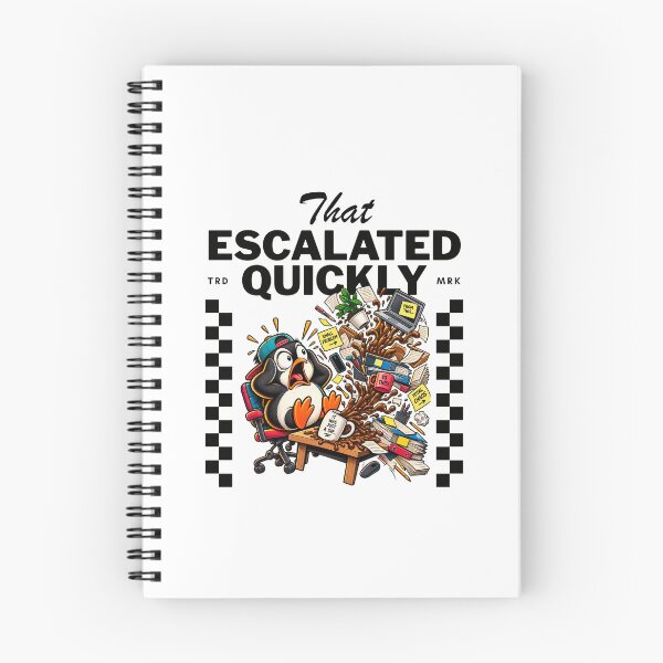 Item preview, That Escalated Quickly – Funny Penguin Office Chaos Coffee Humor designed and sold by Peerless-Prime.
