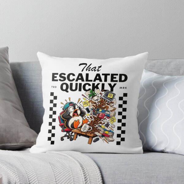 Item preview, That Escalated Quickly – Funny Penguin Office Chaos Coffee Humor designed and sold by Peerless-Prime.