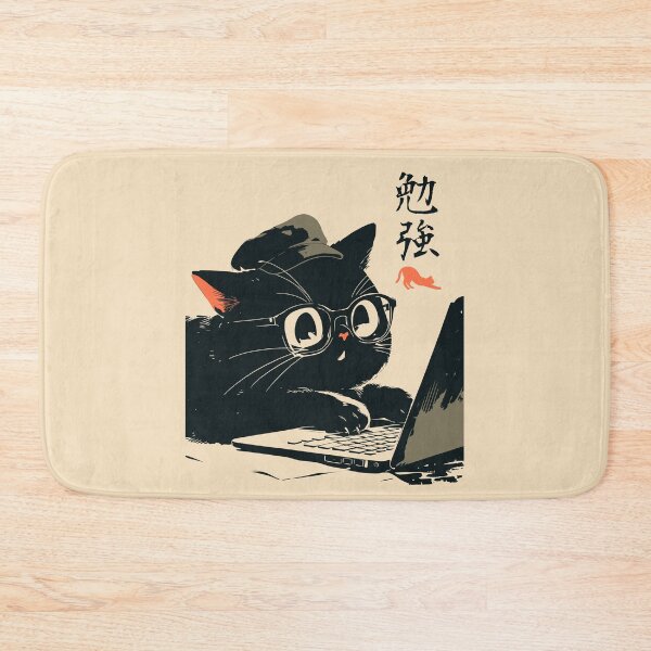 Item preview, Tired Black Cat Laptop Work From Home Japanese designed and sold by mustbewhy.