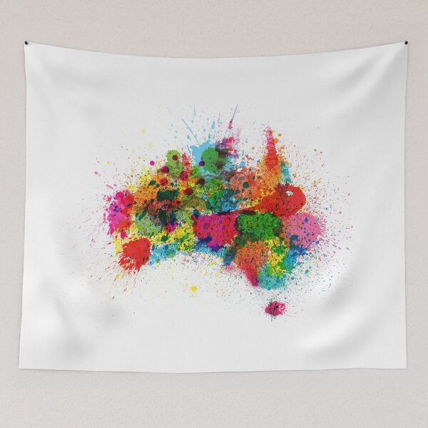 Item preview, Australia Paint Splashes Map designed and sold by ArtPrints.