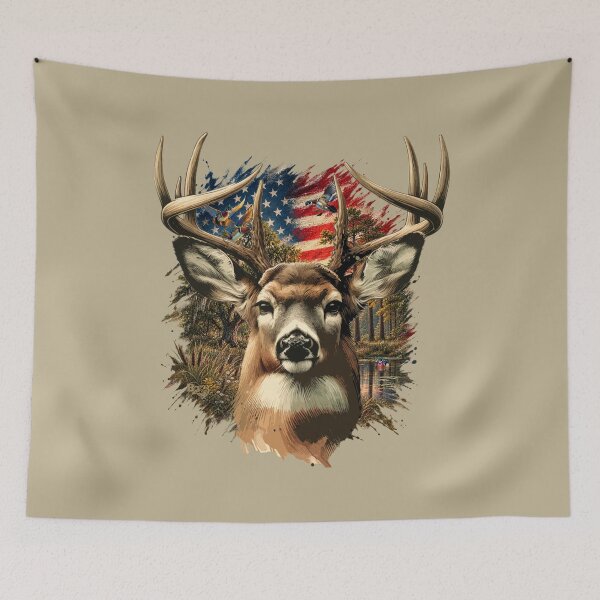 Item preview, Patriotic Americana Whitetail Deer Country Landscape designed and sold by LifeCrush.