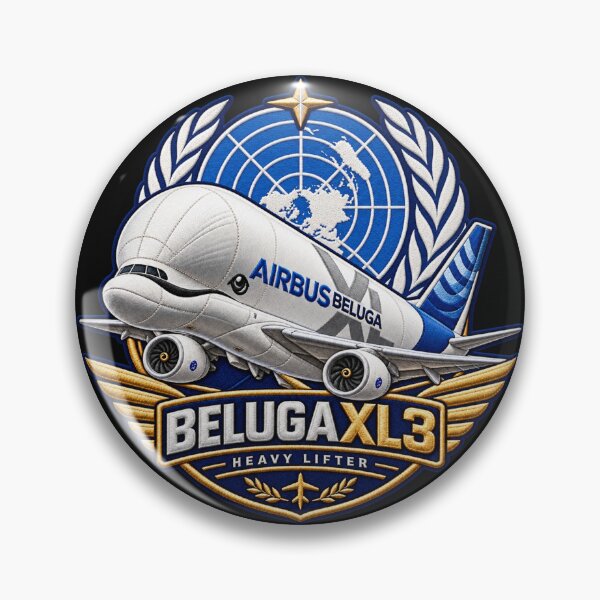 Item preview, Airbus Beluga XL3 Embroidered Aviation Crest with United Nations Emblem designed and sold by Emoji Emblems.