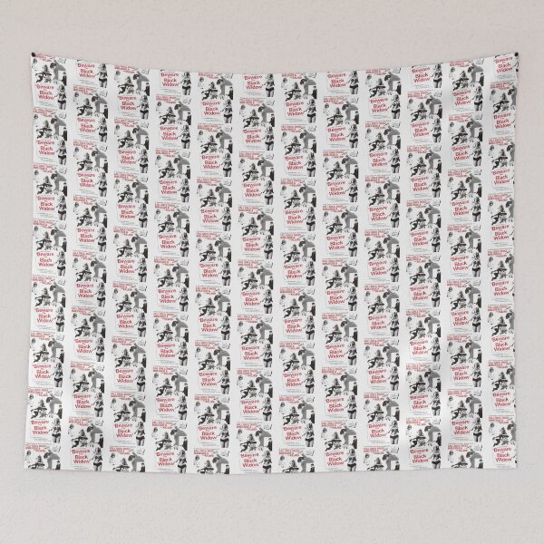 Item preview, Beware the Black Widow Spider Illustration with Bold Warning Design designed and sold by Thefridaybrush.