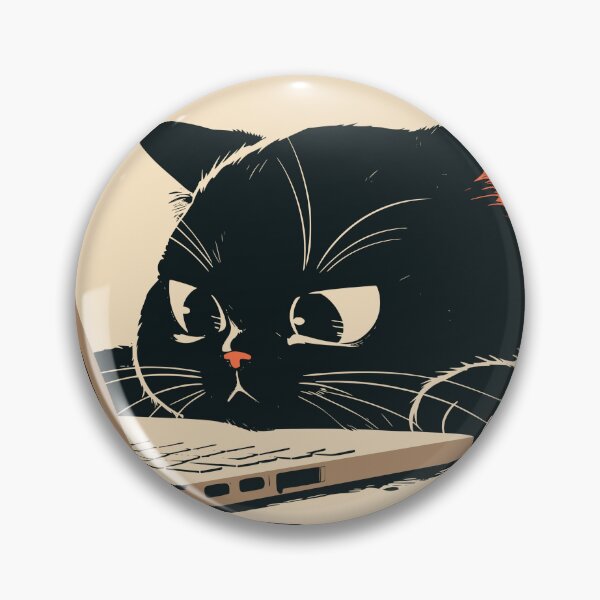Item preview, Late Night Work Black Cat Laptop Japanese Aesthetic designed and sold by mustbewhy.