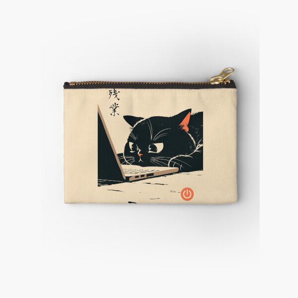 Item preview, Late Night Work Black Cat Laptop Japanese Aesthetic designed and sold by mustbewhy.