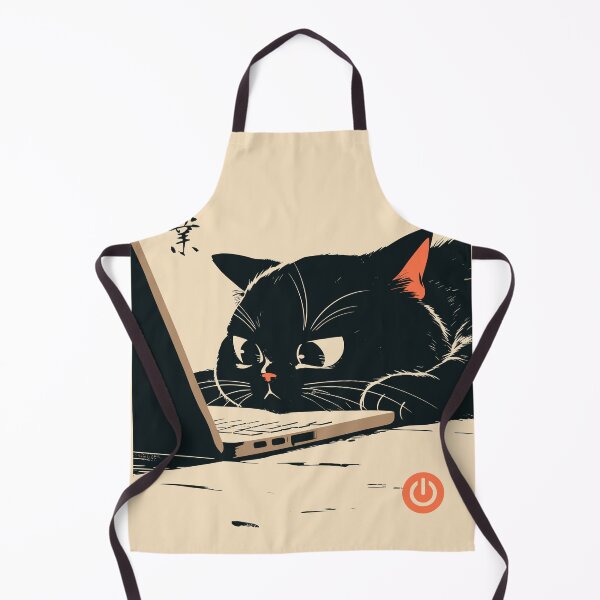 Item preview, Late Night Work Black Cat Laptop Japanese Aesthetic designed and sold by mustbewhy.