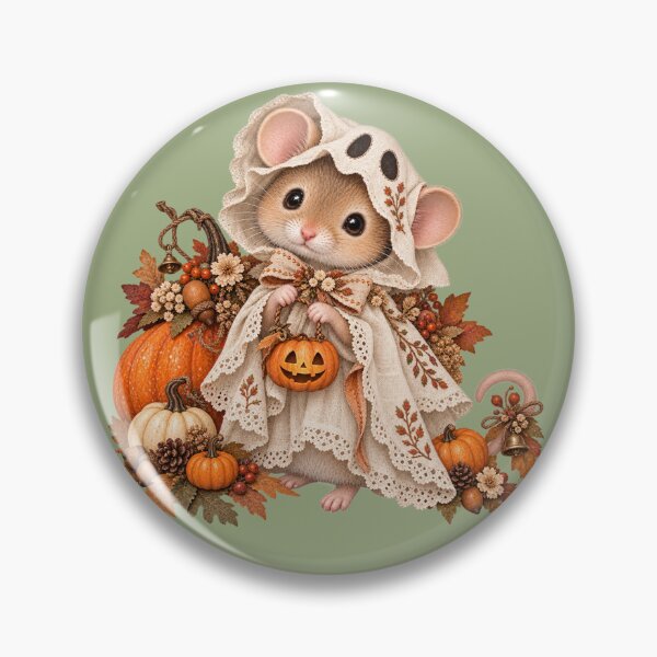 Item preview, Premium Cottagecore Ghost Costume Mouse Art – Vintage Halloween Print designed and sold by MagicMakerPh.