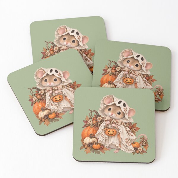 Item preview, Premium Cottagecore Ghost Costume Mouse Art – Vintage Halloween Print designed and sold by MagicMakerPh.
