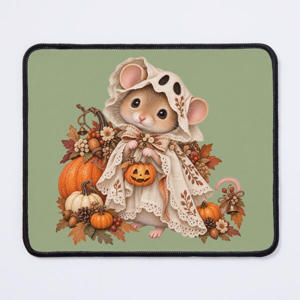 Item preview, Premium Cottagecore Ghost Costume Mouse Art – Vintage Halloween Print designed and sold by MagicMakerPh.