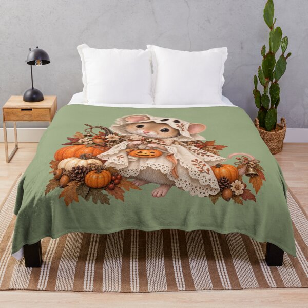 Item preview, Premium Cottagecore Ghost Costume Mouse Art – Vintage Halloween Print designed and sold by MagicMakerPh.
