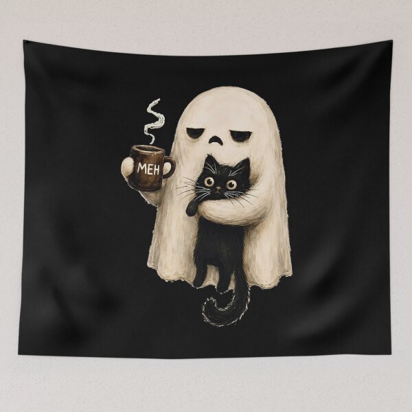 Item preview, Cat - Ghost Cat - Boo-P Ghost Cat - Ghost Cat Halloween - Cute Spooky Ghost - Halloween Black Cat & Ghost - Boo Boo-p Cat Ghost designed and sold by PolancosusOni.