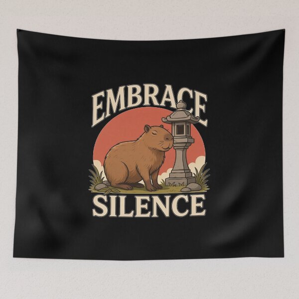 Item preview, Embrace Silence Capybara – Vintage Zen Nature Design designed and sold by No Excuses Supply.