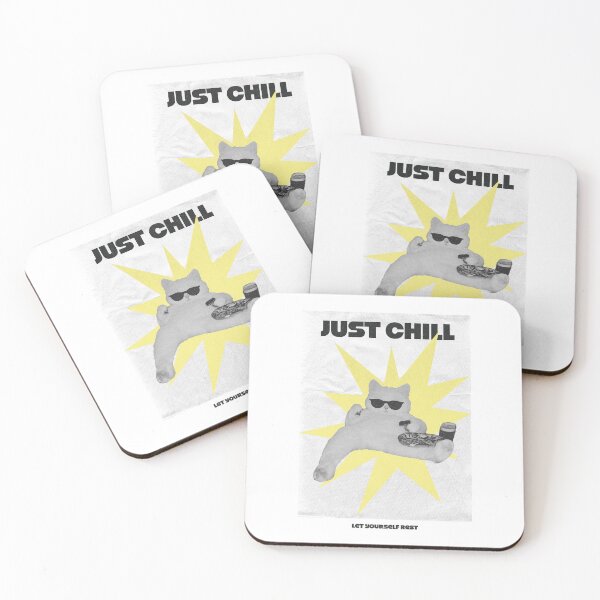Item preview, Just Chill Funny Cat Eating Pizza designed and sold by Arslyarts.