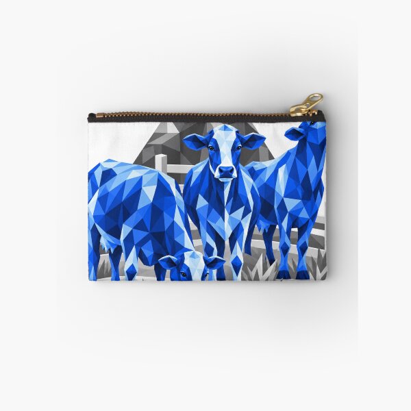 Item preview, Three geometric blue cows on the farm designed and sold by danart7.