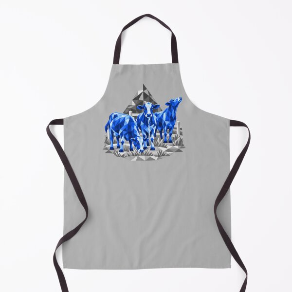Item preview, Three geometric blue cows on the farm designed and sold by danart7.
