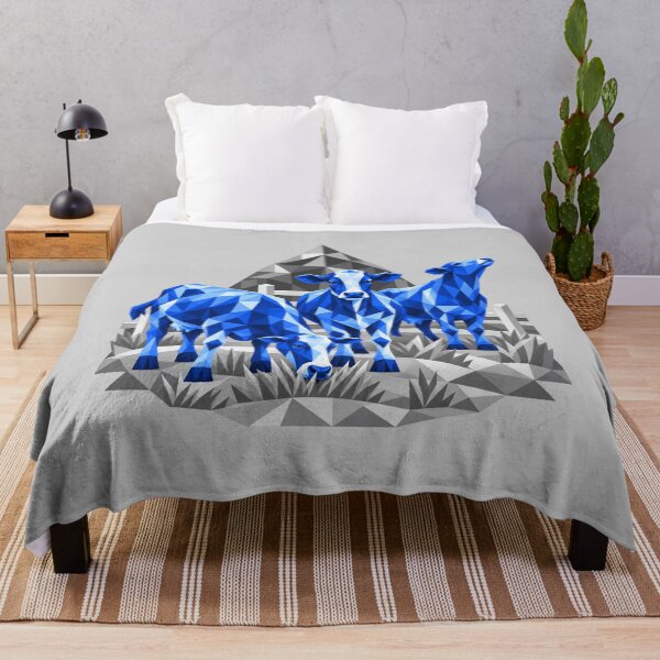 Item preview, Three geometric blue cows on the farm designed and sold by danart7.