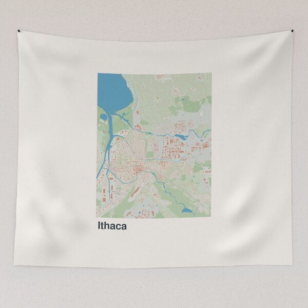 Artikelvorschau, Minimalistische Kartenkunst von Ithaka entworfen und verkauft von MapsNerd.