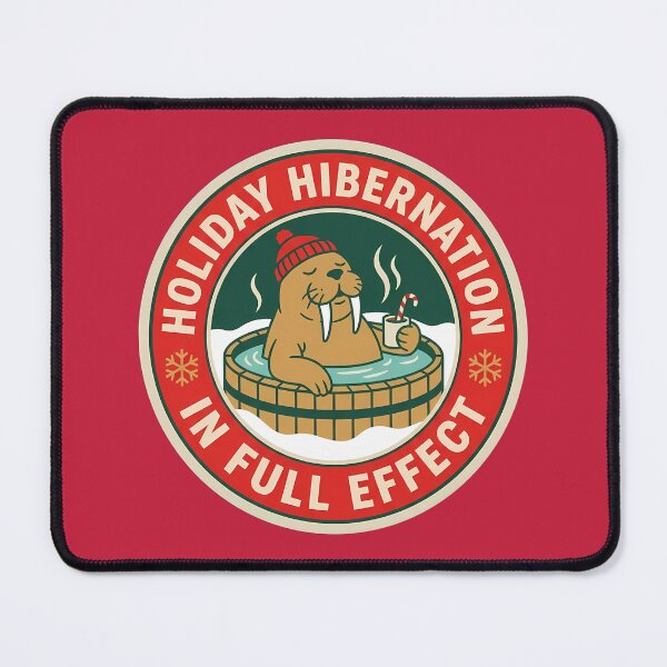 Item preview, Holiday Hibernation Walrus Funny Winter Badge designed and sold by DripCultureLab.