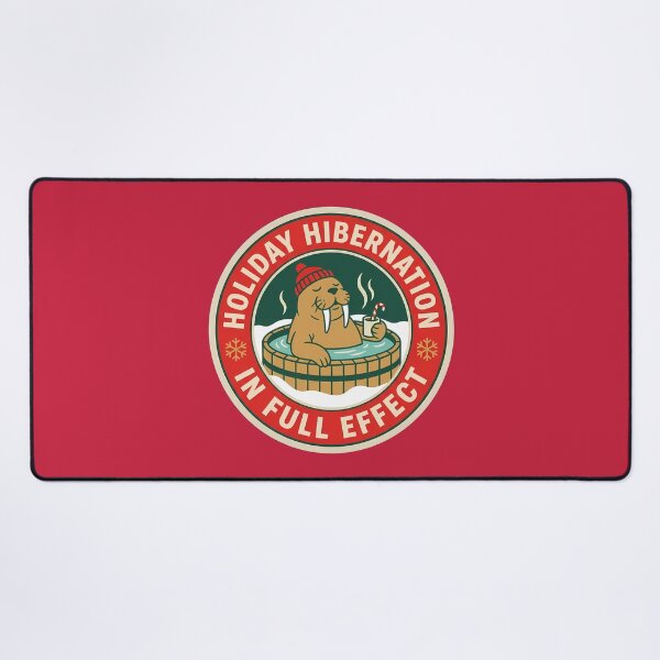 Item preview, Holiday Hibernation Walrus Funny Winter Badge designed and sold by DripCultureLab.