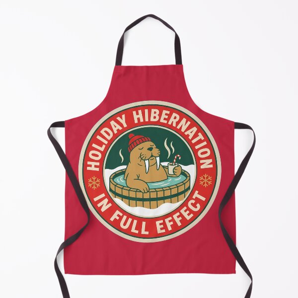 Item preview, Holiday Hibernation Walrus Funny Winter Badge designed and sold by DripCultureLab.