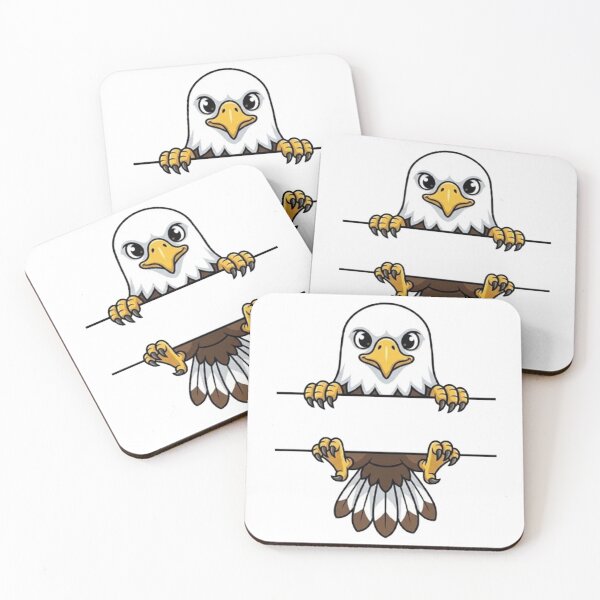 Item preview, Cute Peeking Eagle Name Frame Split Monogram designed and sold by PetalsPaws.