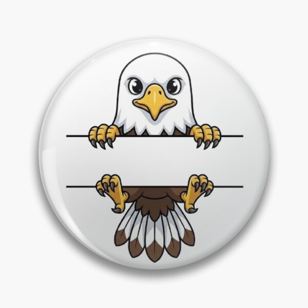 Item preview, Cute Peeking Eagle Name Frame Split Monogram designed and sold by PetalsPaws.