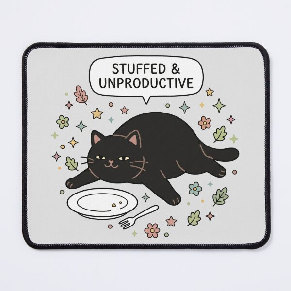 Item preview, Stuffed And Unproductive Cute Black Cat Art designed and sold by Fine-Arts-Lab.