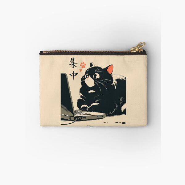 Item preview, Focused Black Cat Staring Laptop Screen Japanese designed and sold by mustbewhy.