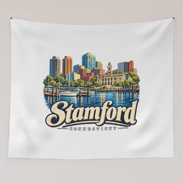 Item preview, Vintage Stamford Connecticut Travel Souvenir Landmark Gift designed and sold by MichaeIRellov.