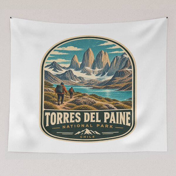 Item preview, Torres del Paine Patagonia Chile Vintage Travel Shirt – Mountain Hiking Adventure Design designed and sold by Globalcitytees.