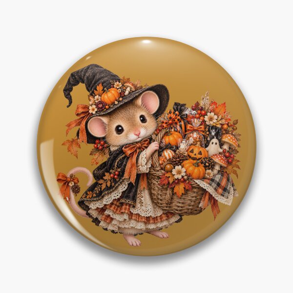 Item preview, Premium Cottagecore Halloween Treat Basket Mouse Art – Vintage Print designed and sold by MagicMakerPh.