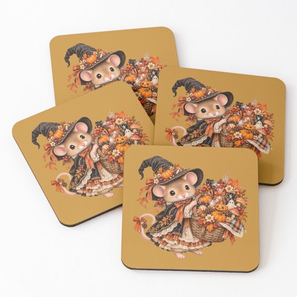 Item preview, Premium Cottagecore Halloween Treat Basket Mouse Art – Vintage Print designed and sold by MagicMakerPh.