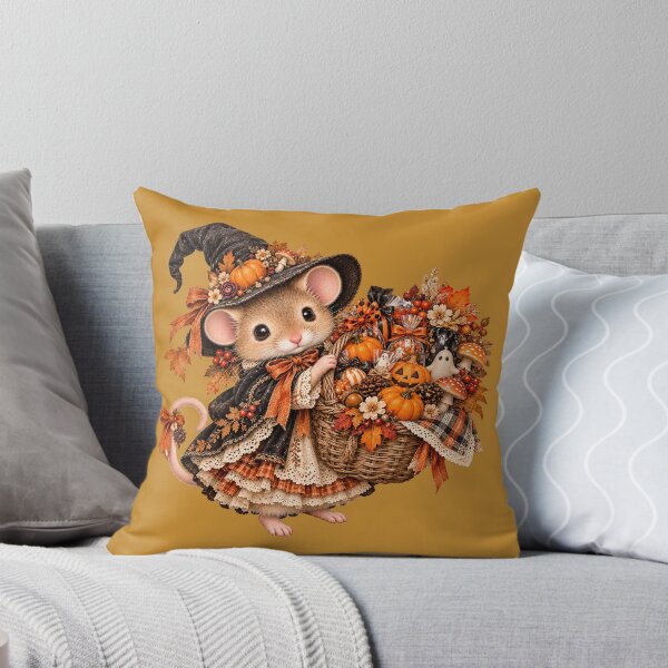Item preview, Premium Cottagecore Halloween Treat Basket Mouse Art – Vintage Print designed and sold by MagicMakerPh.