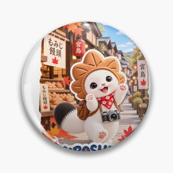 Item preview, Cute Hiroshima Momiji Manju Mofu – Miyajima Japan Travel Sticker designed and sold by aoisora-kiki55.
