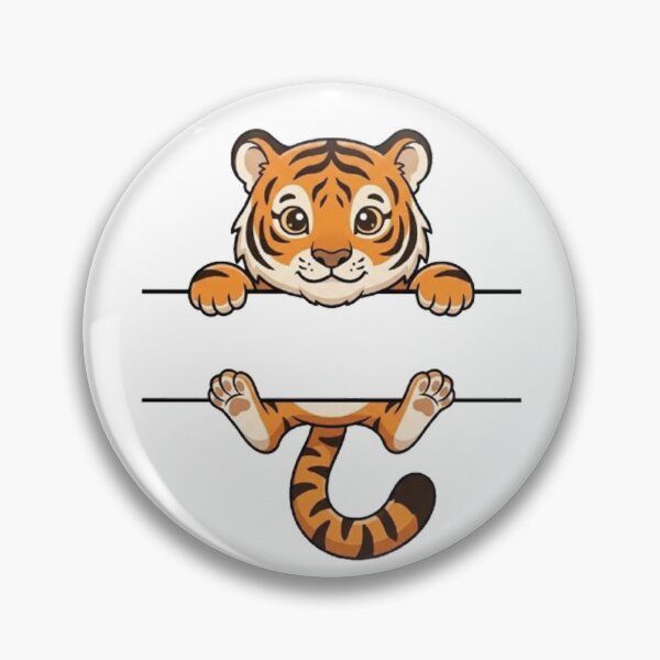 Item preview, Cute Peeking Tiger Cub Name Frame Split Monogram designed and sold by PetalsPaws.