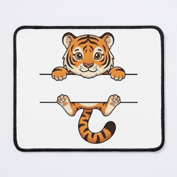 Item preview, Cute Peeking Tiger Cub Name Frame Split Monogram designed and sold by PetalsPaws.