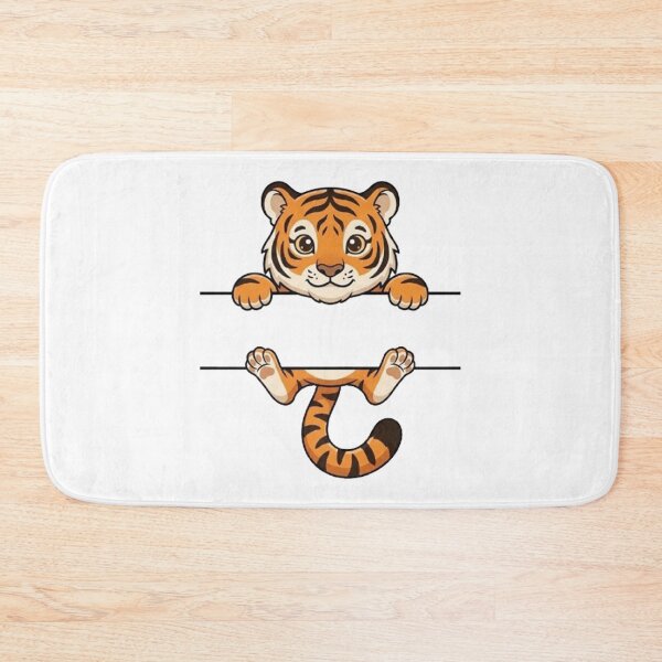 Item preview, Cute Peeking Tiger Cub Name Frame Split Monogram designed and sold by PetalsPaws.