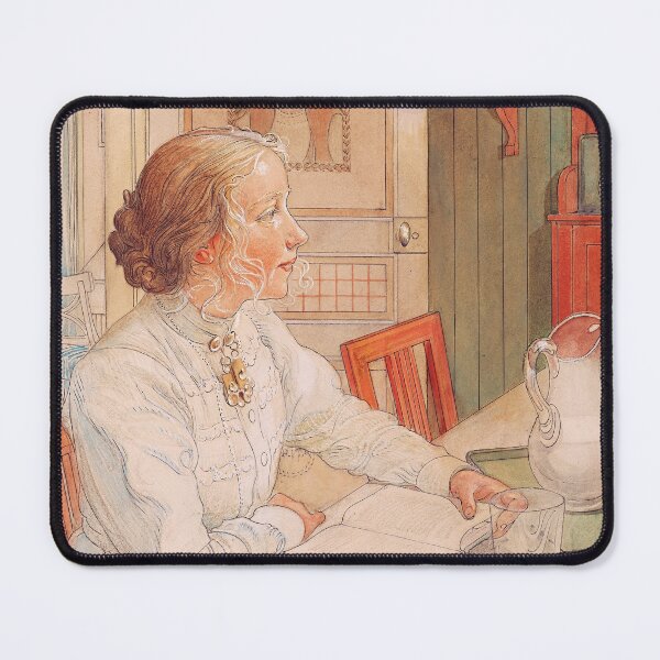 Item preview, Suzanne with Milk and Book (1904) - Carl Larsson designed and sold by SALON DES ARTS.